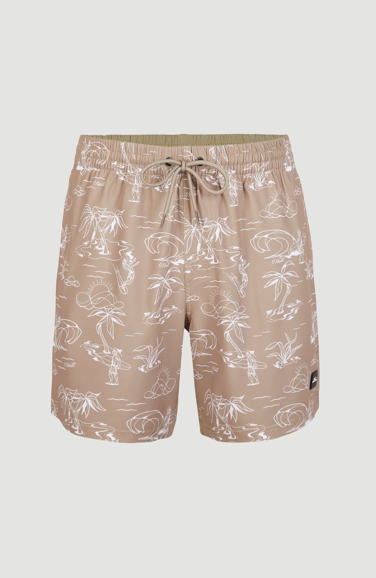 Cali Circle Surfer 16'' Swim Shorts | Beige Circle Surfer