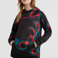 All Over Print Rutile Hooded Fleece | Black Heat Map