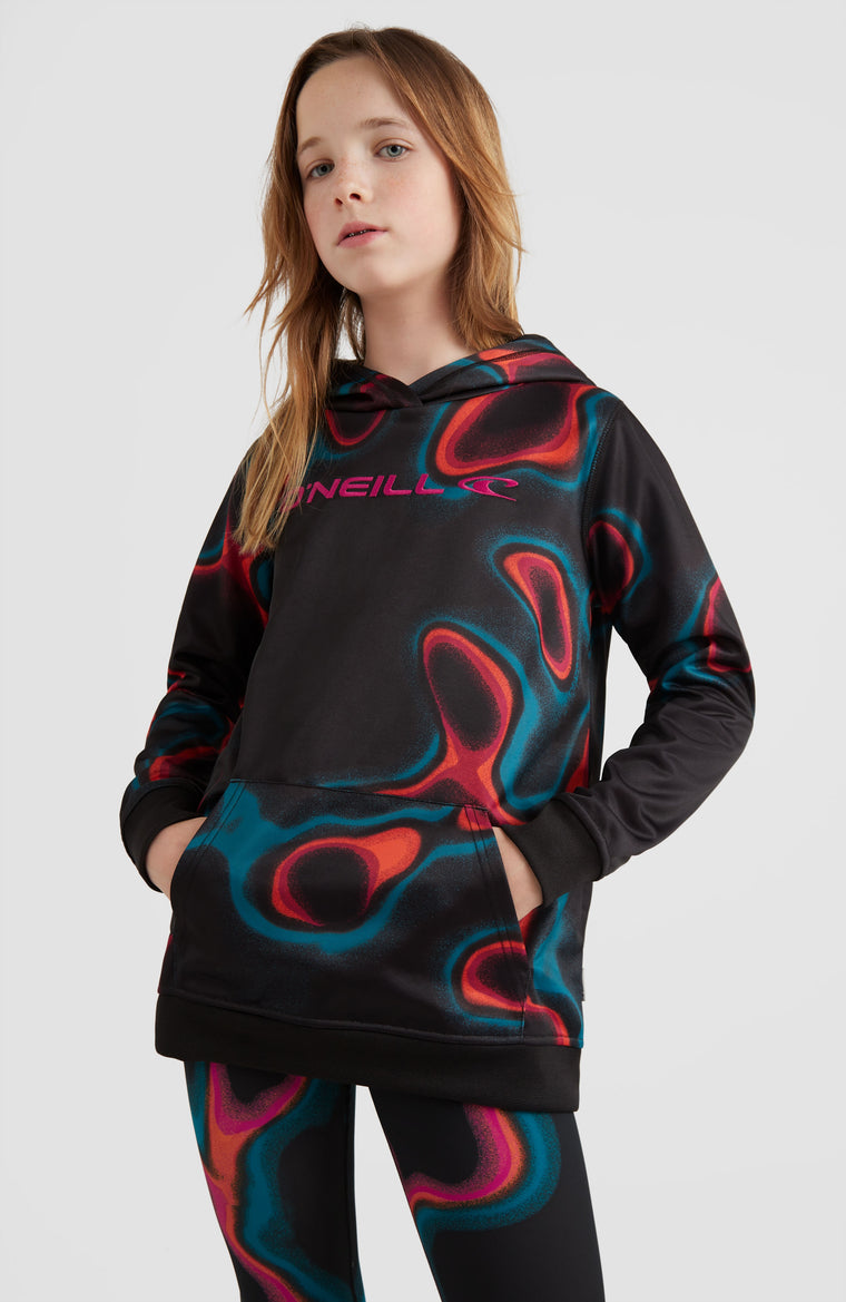 All Over Print Rutile Hooded Fleece | Black Heat Map