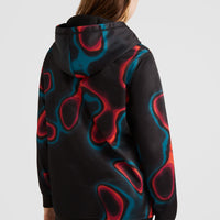 All Over Print Rutile Hooded Fleece | Black Heat Map