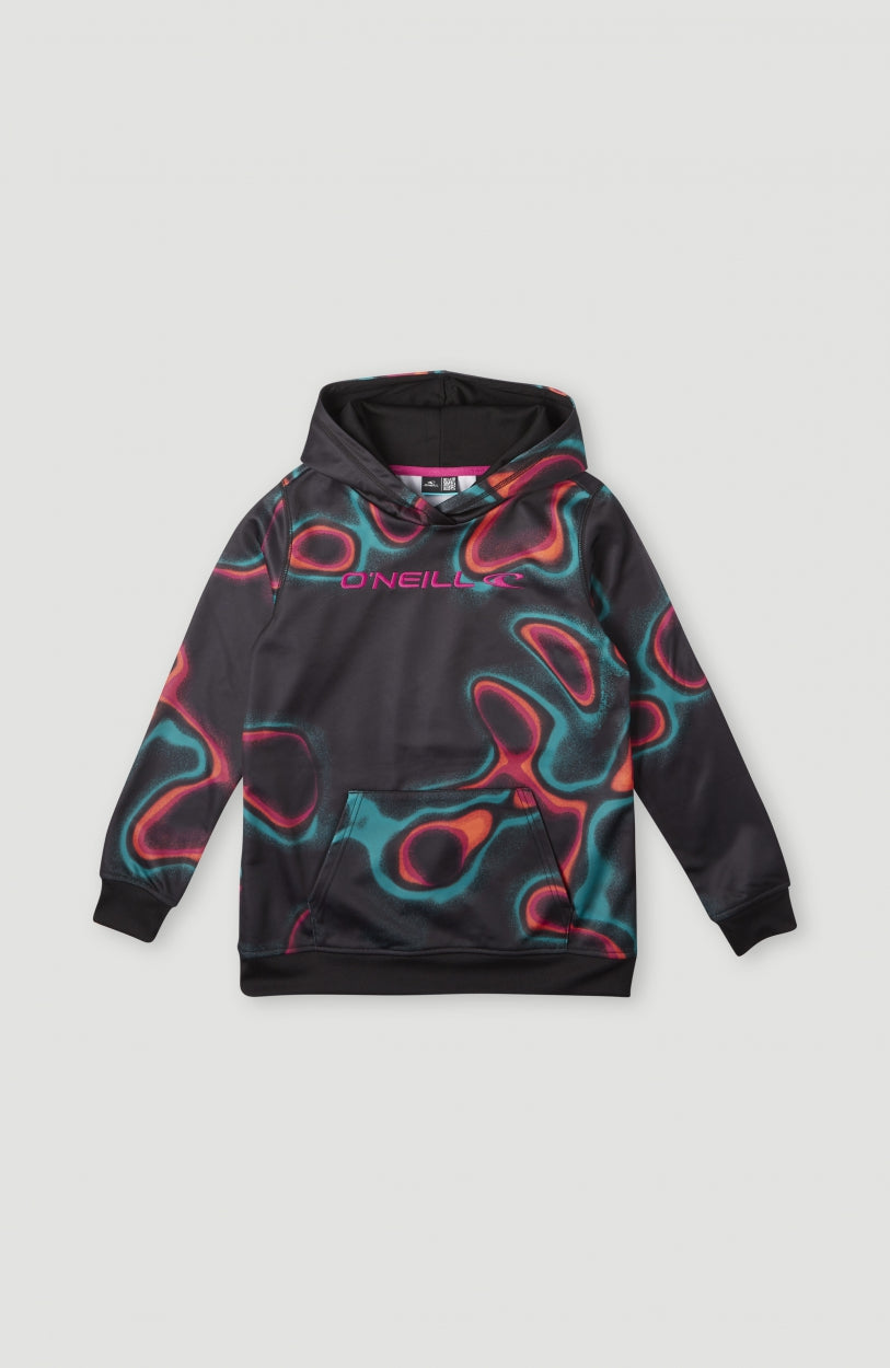 All Over Print Rutile Hooded Fleece | Black Heat Map
