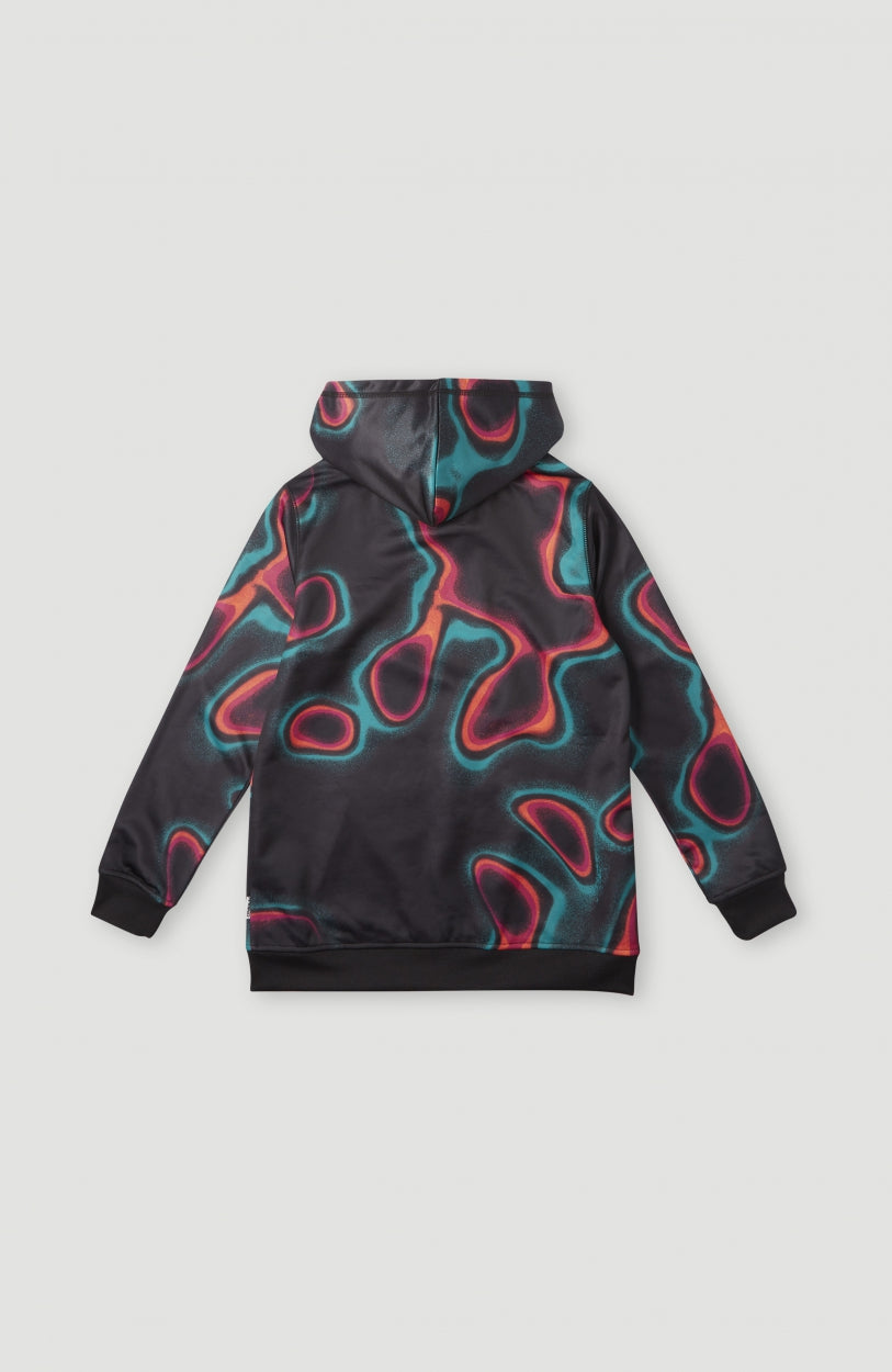 All Over Print Rutile Hooded Fleece | Black Heat Map