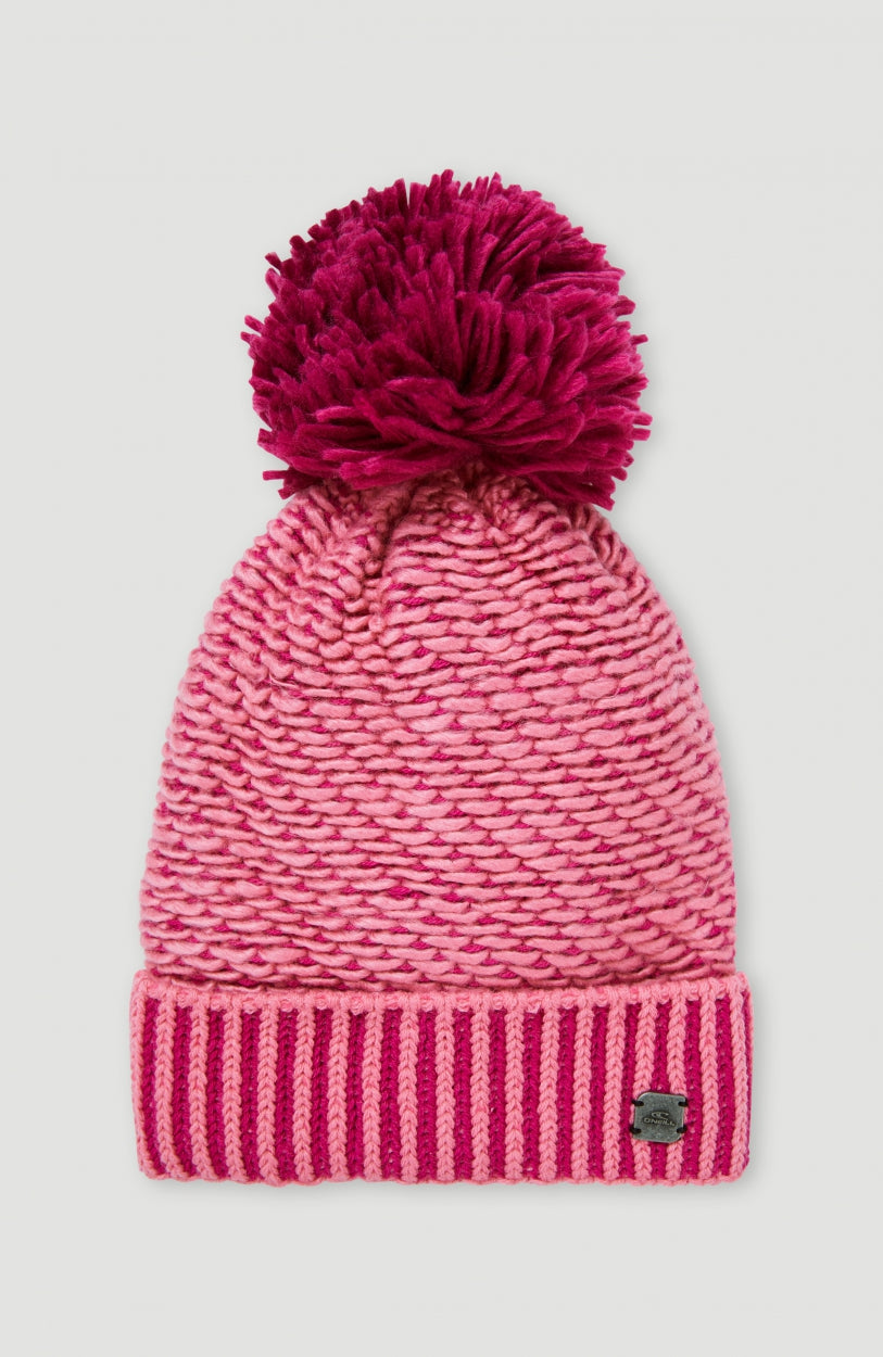 Chunky Beanie | Fuchsia Red Colour Block