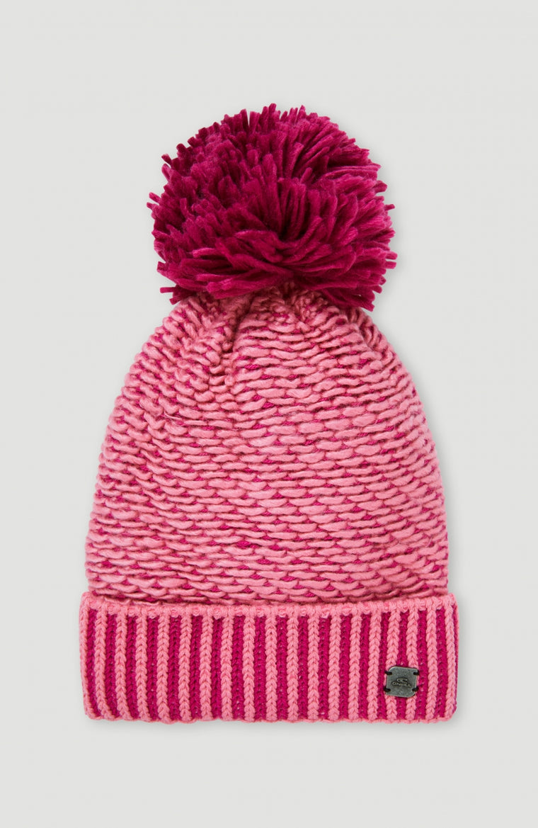 Chunky Beanie | Fuchsia Red Colour Block