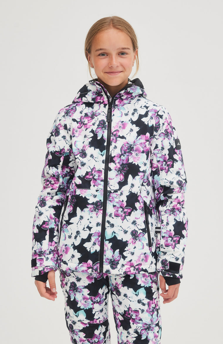 All Over Print Lite Snow Jacket | Blue Ice Flower