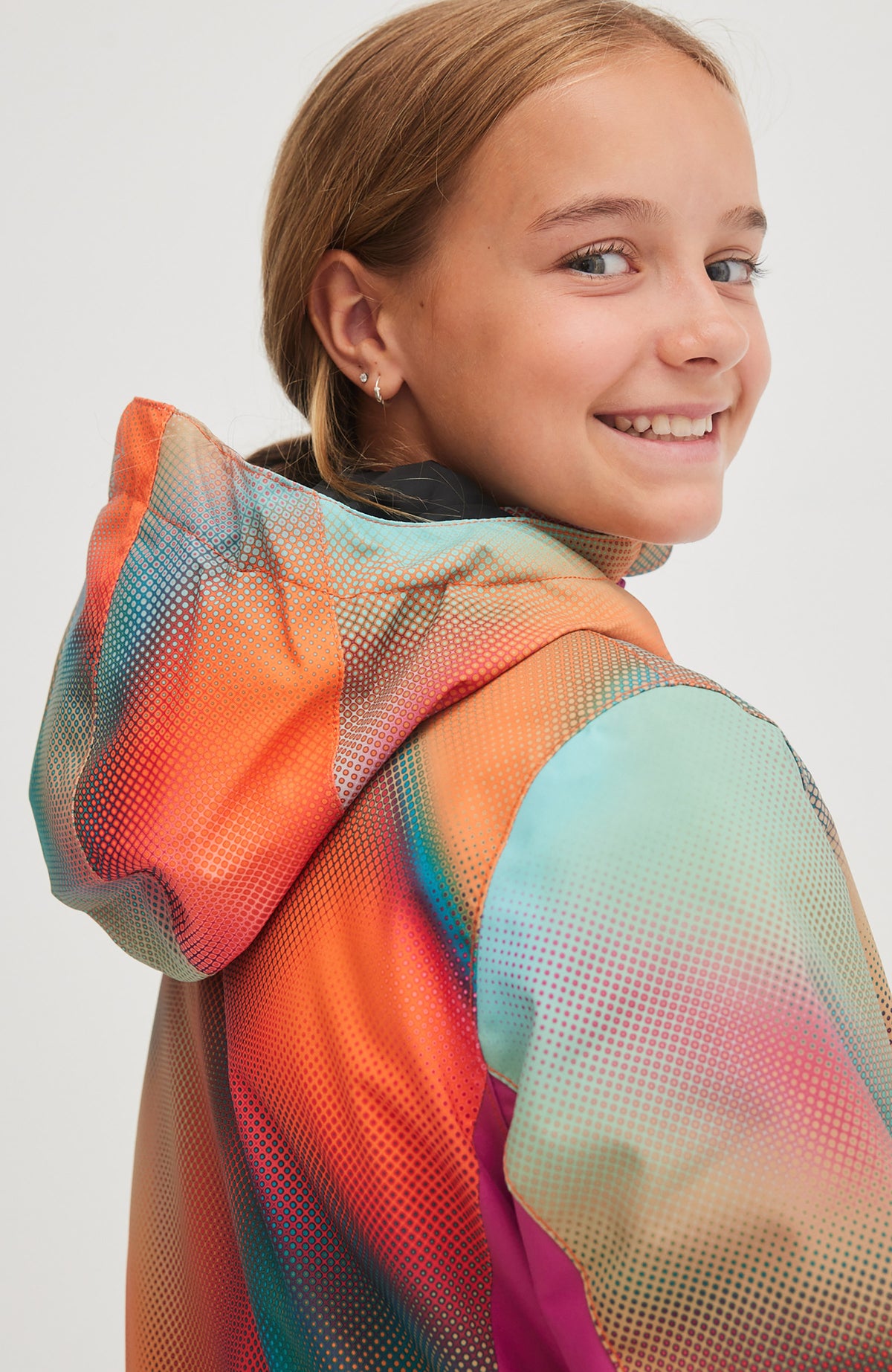 All Over Print Lite Snow Jacket | Dark Blue Fade Halftone