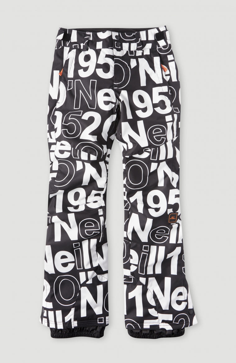 Charm Printed Snow Pants | White Wording 1952