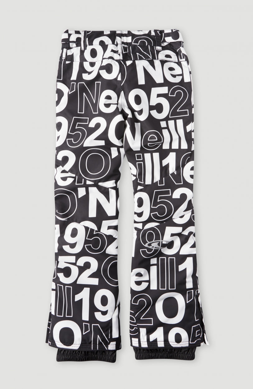Charm Printed Snow Pants | White Wording 1952