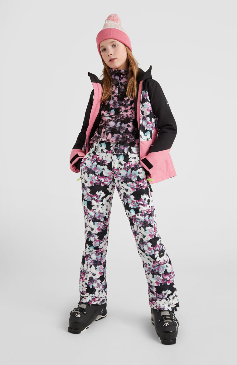 Charm Printed Snow Pants | Blue Ice Flower