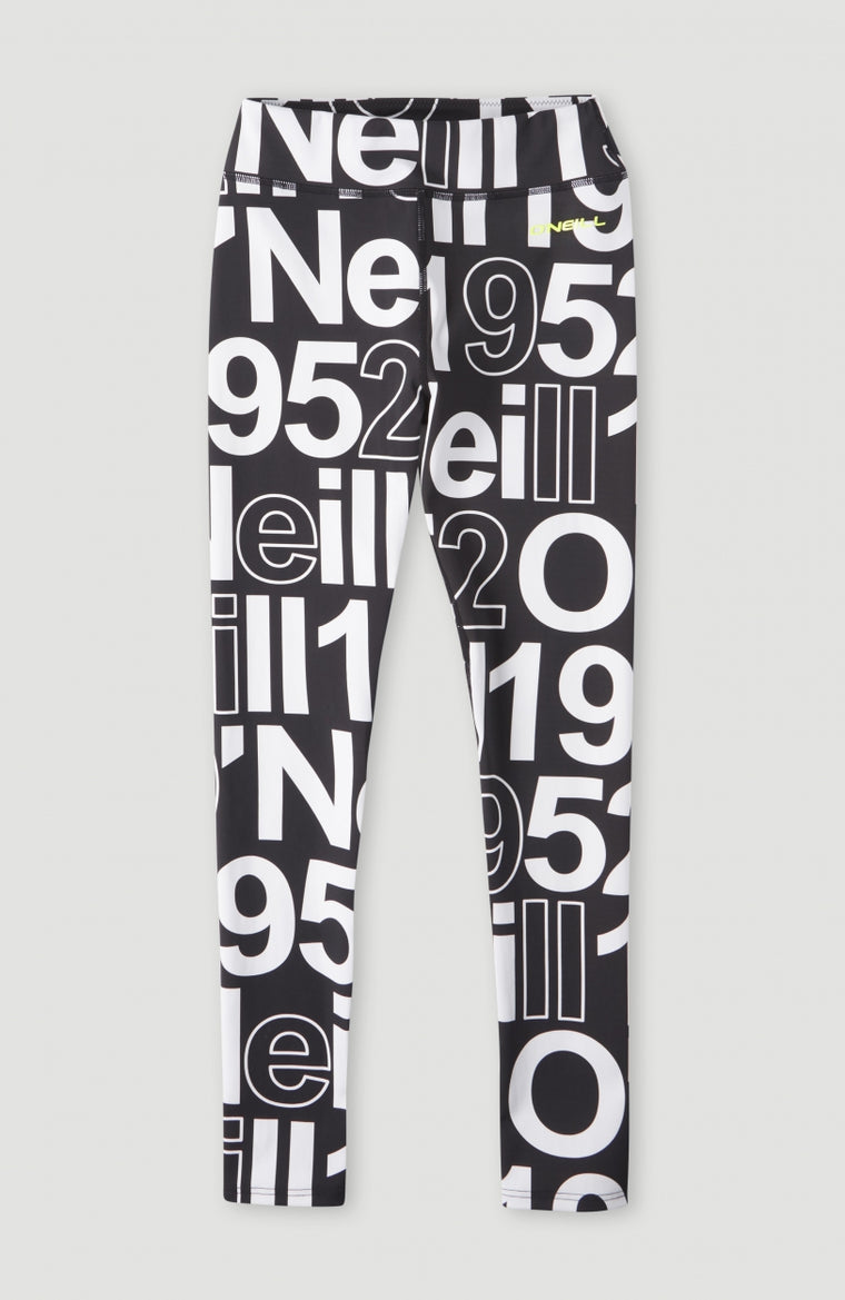 Active High-Waist Legging | White Wording 1952