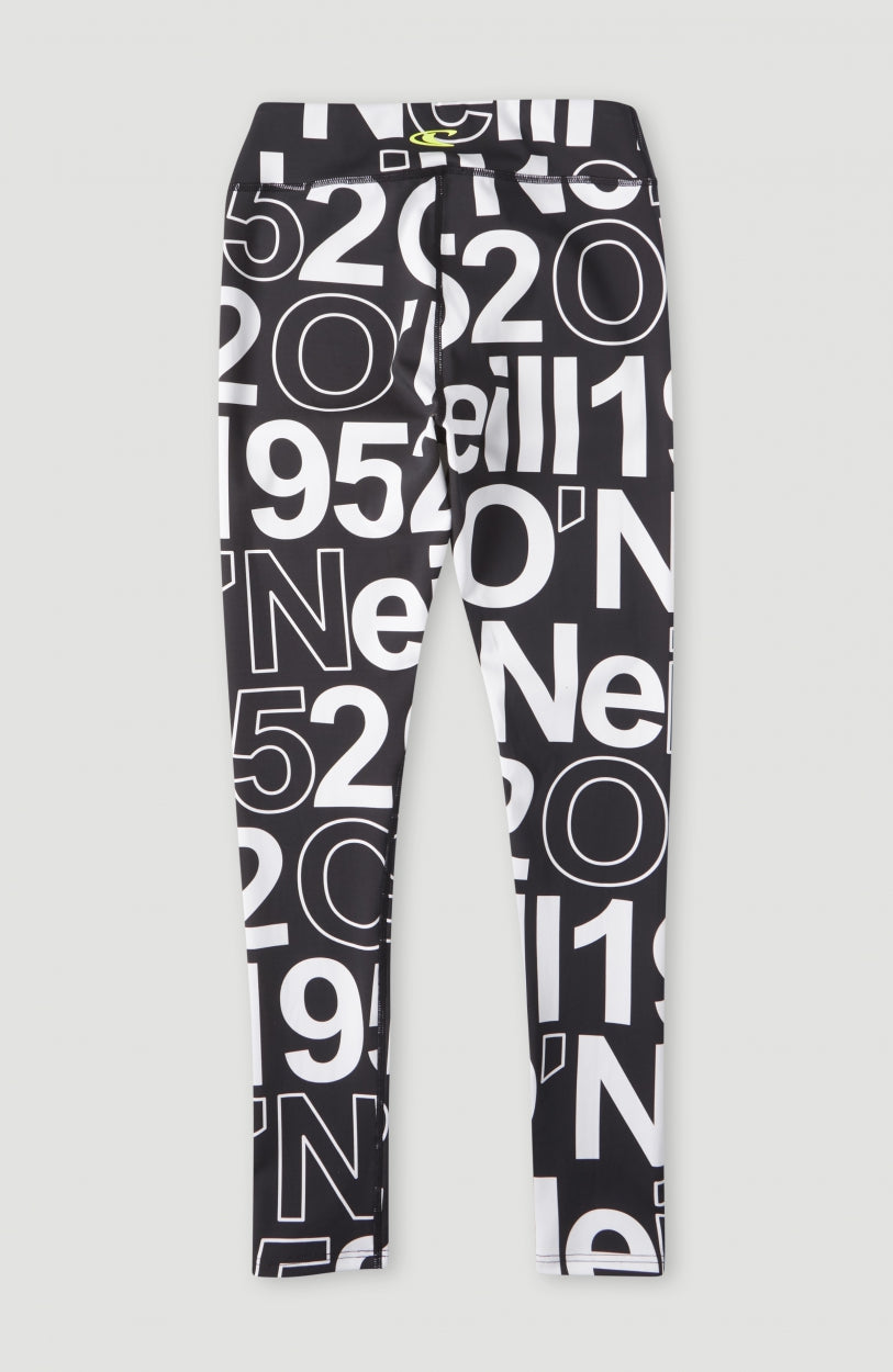 Active High-Waist Legging | White Wording 1952