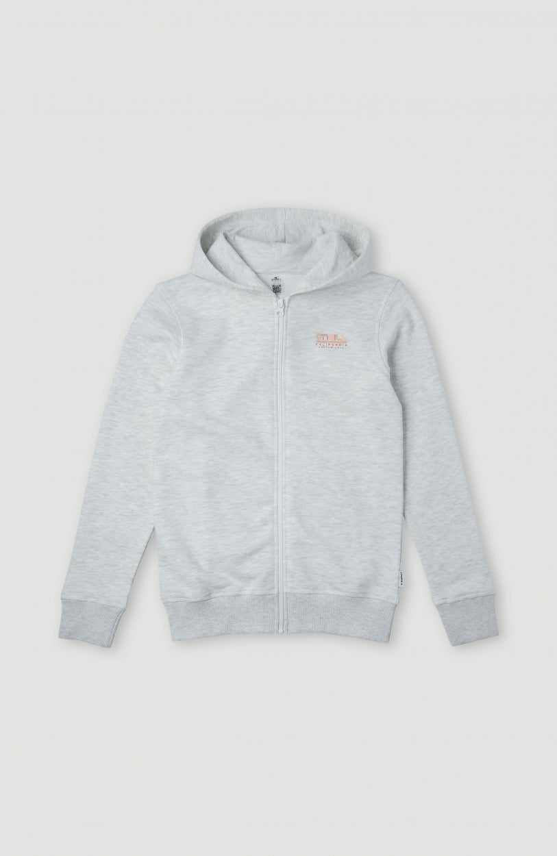 All Year Hooded Sweatshirt Jacket | White Melange