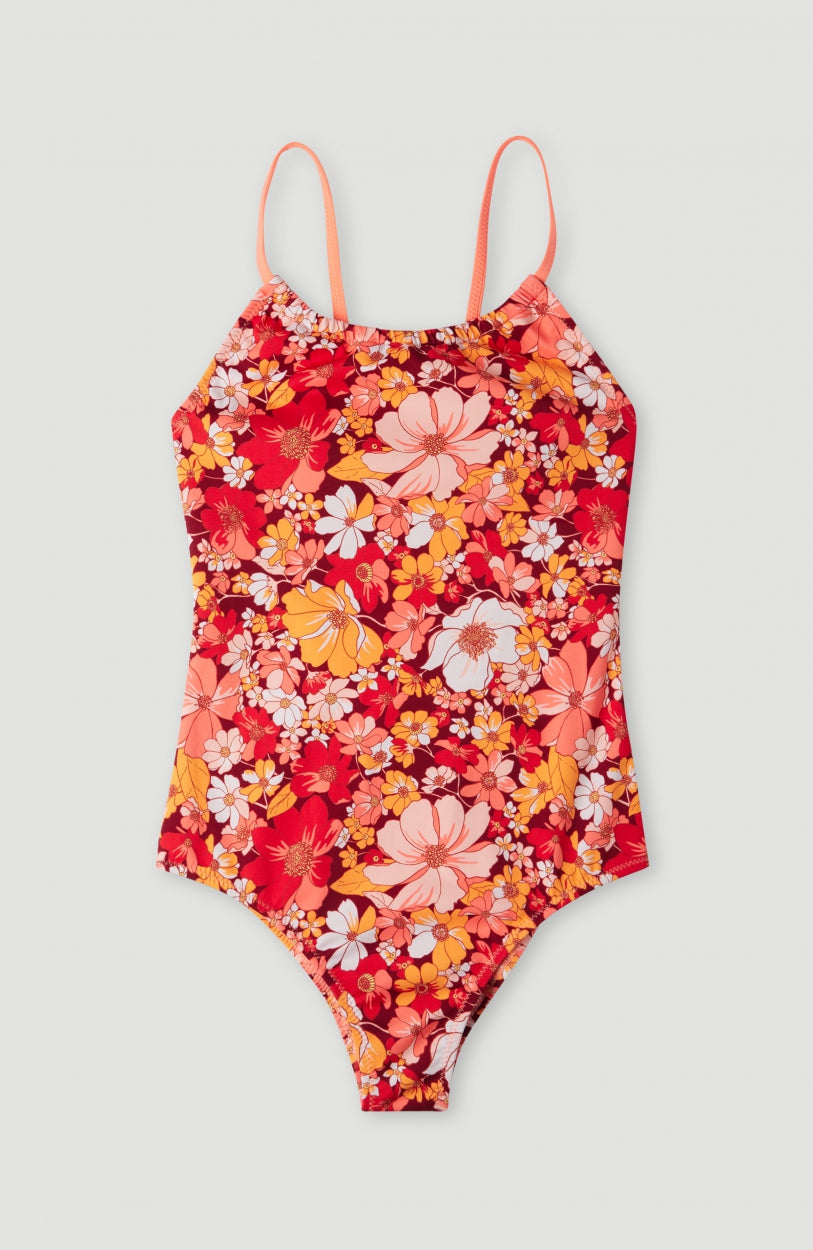 Cali High Neck Swimsuit | Red AO 1