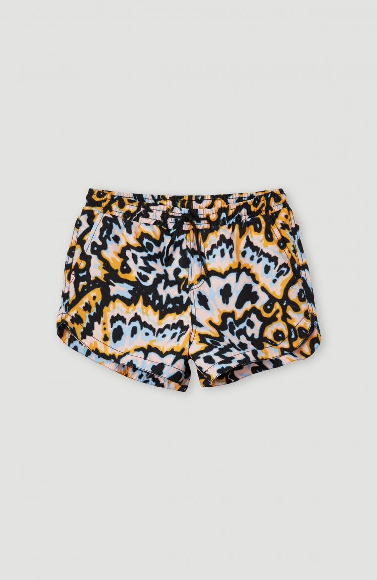 Beach Swim Shorts with All Over Print | Orange AO 1