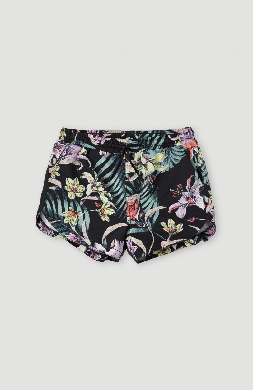 Beach Swim Shorts with All Over Print | Black AO 1