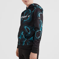 All Over Print Rutile Hooded Fleece | Blue Heat Map