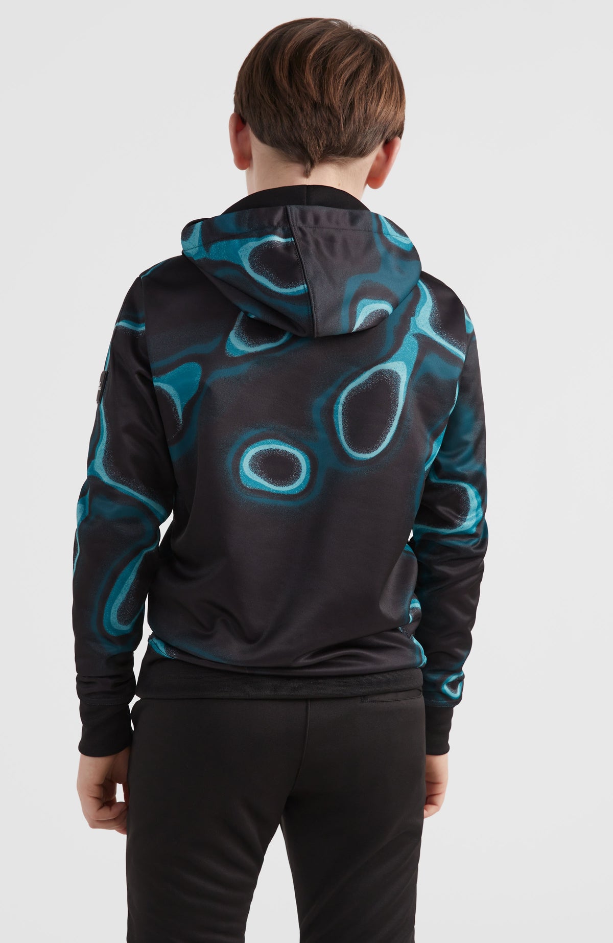 All Over Print Rutile Hooded Fleece | Blue Heat Map