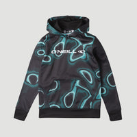 All Over Print Rutile Hooded Fleece | Blue Heat Map