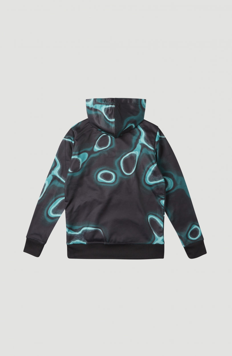 All Over Print Rutile Hooded Fleece | Blue Heat Map