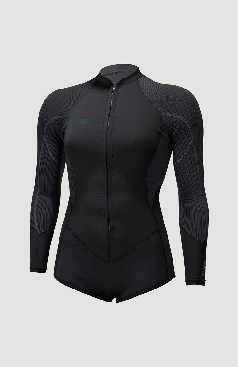Blueprint 2/15 Front Zip L/S Surf Suit Womens | BLACK/BLACK